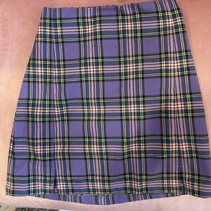 Purple, Yellow, and Pink Plaid Mini Skirt | Brandy Melville John Galt